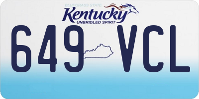 KY license plate 649VCL