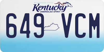 KY license plate 649VCM