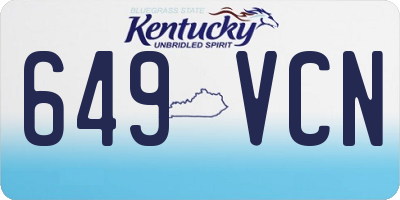 KY license plate 649VCN