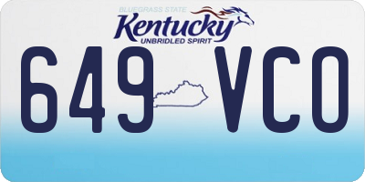 KY license plate 649VCO