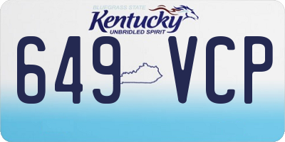 KY license plate 649VCP