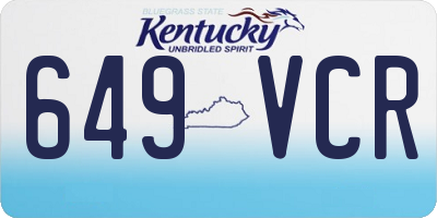 KY license plate 649VCR