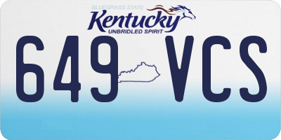 KY license plate 649VCS