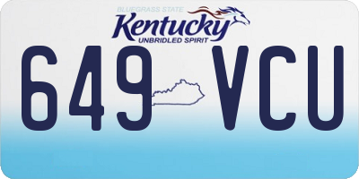 KY license plate 649VCU