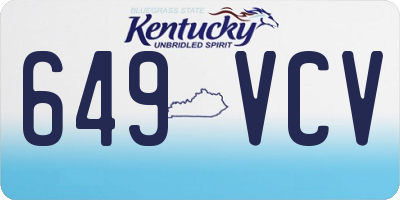 KY license plate 649VCV