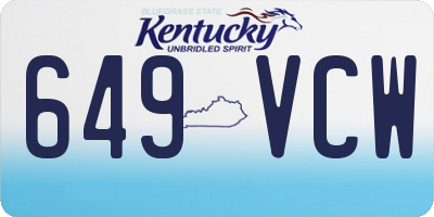 KY license plate 649VCW