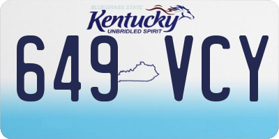 KY license plate 649VCY