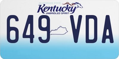 KY license plate 649VDA