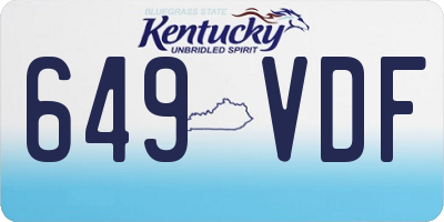KY license plate 649VDF