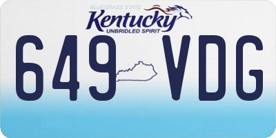 KY license plate 649VDG
