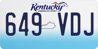 KY license plate 649VDJ
