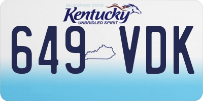 KY license plate 649VDK