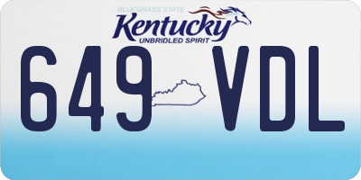 KY license plate 649VDL