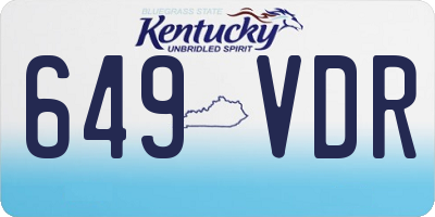 KY license plate 649VDR