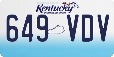 KY license plate 649VDV