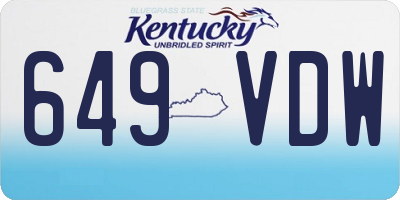 KY license plate 649VDW