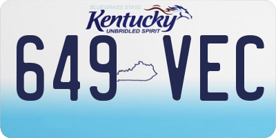 KY license plate 649VEC