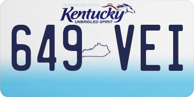 KY license plate 649VEI