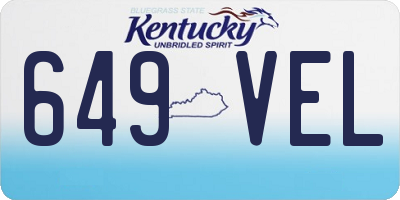 KY license plate 649VEL