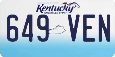 KY license plate 649VEN
