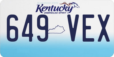 KY license plate 649VEX