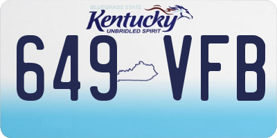 KY license plate 649VFB