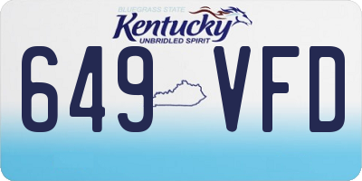 KY license plate 649VFD