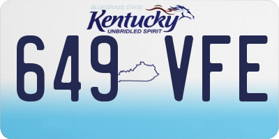 KY license plate 649VFE