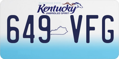 KY license plate 649VFG