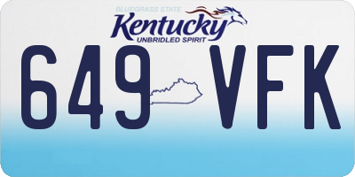 KY license plate 649VFK