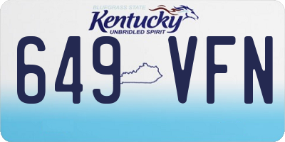 KY license plate 649VFN