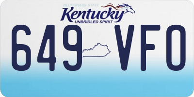 KY license plate 649VFO