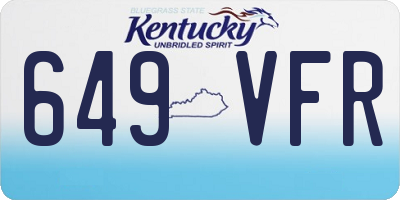 KY license plate 649VFR