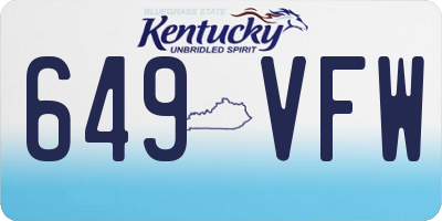 KY license plate 649VFW