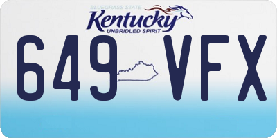 KY license plate 649VFX