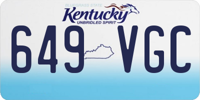KY license plate 649VGC