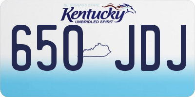 KY license plate 650JDJ