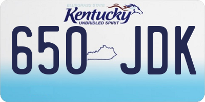 KY license plate 650JDK