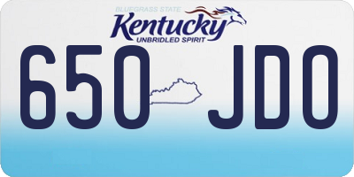 KY license plate 650JDO