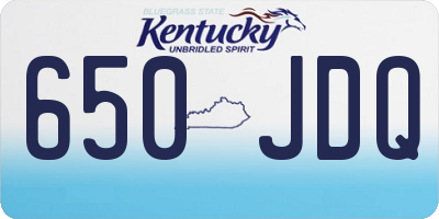 KY license plate 650JDQ