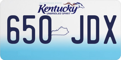 KY license plate 650JDX