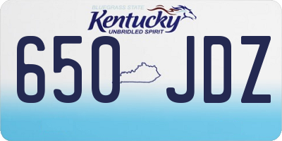 KY license plate 650JDZ