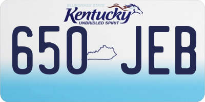 KY license plate 650JEB