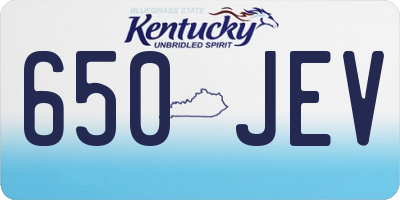 KY license plate 650JEV