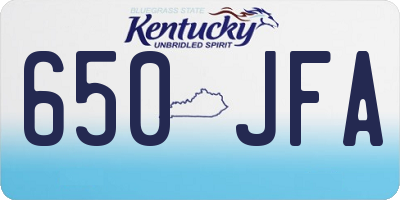 KY license plate 650JFA