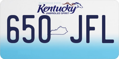 KY license plate 650JFL