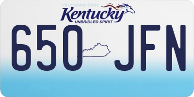 KY license plate 650JFN