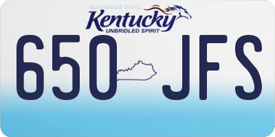 KY license plate 650JFS