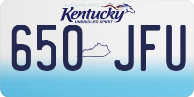 KY license plate 650JFU