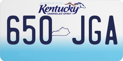 KY license plate 650JGA